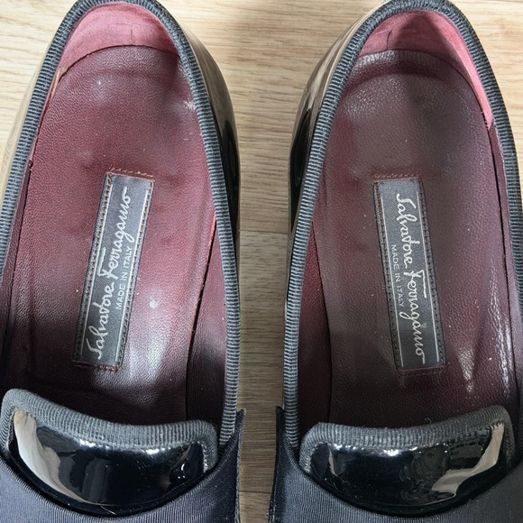 Salvatore Ferragamo Loafers Men Size 8.5 Black Patent Leather Shoes Formal Italy main image 7